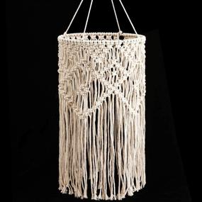 img 4 attached to 💡 Stylish Knitted Lamp Shade Ceiling Light for Cozy Living Spaces – Warm White, Bulb Not Included