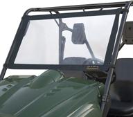 🔲quadgear utv переднее/заднее лобовое стекло для моделей polaris ranger '02 - '08: стильный и практичный черный аксессуар логотип