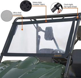 img 3 attached to 🔲 QuadGear UTV Front/Rear Windshield for Polaris Ranger &#39;02 - &#39;08 models: A Sleek and Practical Black Accessory