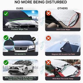 img 2 attached to Ultimate Car Windshield Snow Cover: Waterproof Half Car Cover for Frost Defense, Windproof Protection for Windshield Mirrors and Wipers - Fits Most Cars, Trucks, and SUVs!
