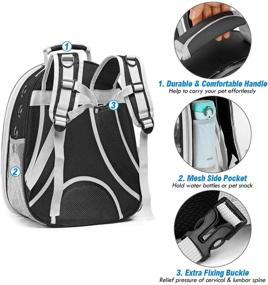 img 2 attached to Spacious Cat Carrier Backpack with Bubble Capsule - Portable Dog Travel Backpack for Small Dogs, Airline Approved - Ideal for Outdoor Hiking with Puppy, Rabbit, Bird, Bunny