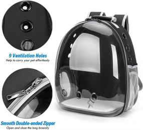 img 1 attached to Spacious Cat Carrier Backpack with Bubble Capsule - Portable Dog Travel Backpack for Small Dogs, Airline Approved - Ideal for Outdoor Hiking with Puppy, Rabbit, Bird, Bunny