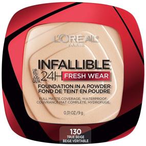 img 4 attached to 👍 L'Oreal Paris Infallible Fresh Wear Foundation in a Powder Review: Up to 24H Wear, True Beige, 0.31 oz.