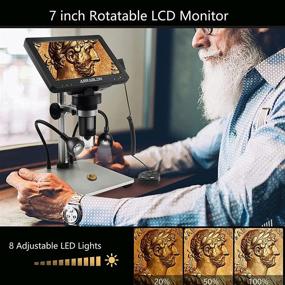 img 3 attached to High-Resolution 7-inch LCD Digital Microscope With 1200X Magnification, 32GB TF Card, 10 Pcs Coin Capsules, 1080P Video, Metal Stand, LED Fill Lights, and PC Compatibility