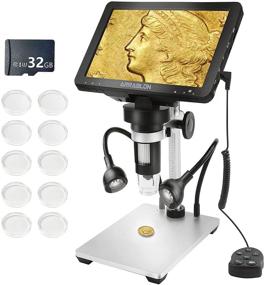 img 4 attached to High-Resolution 7-inch LCD Digital Microscope With 1200X Magnification, 32GB TF Card, 10 Pcs Coin Capsules, 1080P Video, Metal Stand, LED Fill Lights, and PC Compatibility