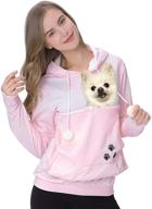 womens pet carrier shirts: mewgaroo hoodie for effortless kitten and puppy carrying логотип