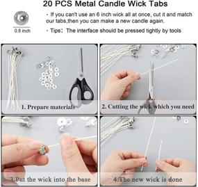 img 1 attached to 🕯️ Anvin 100-Piece 4-inch & 6-inch Cotton Candle Wicks, 60-Pack Candle Wick Stickers, 20-Pack Metal Candle Wick Tabs, and 1-Piece Centering Device - DIY Craft Tools for Candle Making Starter Kit