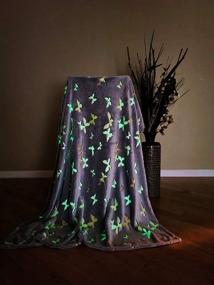 img 2 attached to Glow in the Dark Butterfly Fleece Throw Blanket - Cozy, Plush, and Fun Gift for Kids, Adults - Perfect for Couch, Bedroom, and Living Room Décor - Ideal for Christmas, Birthdays, and Unique Occasions