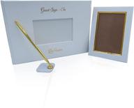 lifetoo leather wedding guest book with pen and 4x6 photo slots - perfect wedding sign-in guest book, polaroid guest book, and guestbook for wedding, gold bridal shower guest book with photo display abilities logo