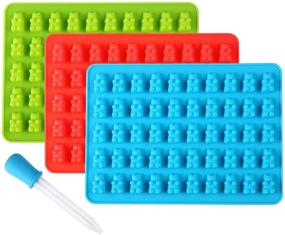 img 4 attached to 🐻 Lizber Gummy Bear Molds 3 Pack: Silicone Candy Molds with Bonus Dropper - 50 Cavities (Blue, Green, Red) for Perfect Gummy Bears