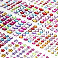 1200+ pcs gem stickers: self adhesive bling rhinestone jewels for diy crafts, nails, makeup & festivals logo