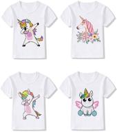 🦄 unicorn graphic apparel set: 4-pack pink girls' tops, tees & blouses logo