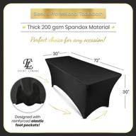 black 6ft rectangular spandex linen tablecloth - fitted cover for 6 foot folding table, ideal for weddings, banquets, and events logo