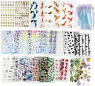 🎨 30 sheets resin supplies kit - transparent decorate stickers for silicone resin molds, resin inclusion with holographic clear film - filling materials for resin craft - let's resin logo
