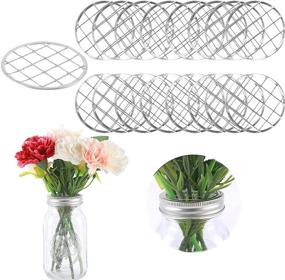 img 4 attached to 🌸 Organize Flowers Perfectly with the 16-Piece Metal Flower Frog Lid Insert for Regular Mouth Mason Jars