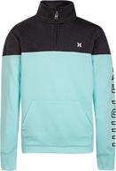 👦 hurley boys' solar half zip pullover sweatshirt: stylish comfort for active boys logo