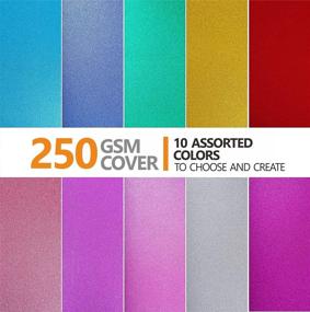 img 2 attached to 🎨 Vibrant Assorted 10 Colors - Heavyweight Glitter Cardstock Paper - 30 Sheets 92lb./250 GSM - A4 Craft for DIY Decoration, Scrapbooking, Gift Wrapping - Birthday Art & Craft Projects