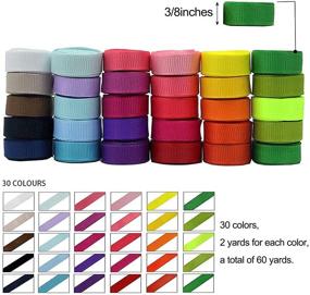 img 3 attached to 🎀 Vibrant 60 Yards of 3/8 Inch Fabric Grosgrain Ribbons: Perfect for Crafts, Boutique Hair Ribbons, Gifts Wrapping, DIY Bow Hair Accessories & Graduate Parties - Available in 30 Colors!