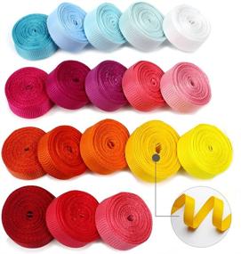 img 2 attached to 🎀 Vibrant 60 Yards of 3/8 Inch Fabric Grosgrain Ribbons: Perfect for Crafts, Boutique Hair Ribbons, Gifts Wrapping, DIY Bow Hair Accessories & Graduate Parties - Available in 30 Colors!