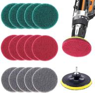 🧽 glarks 16pcs 5 inch drill power brush tile scrubber scouring pads cleaning kit for bathroom & kitchen - 3 stiffness options (red, gray, green) logo