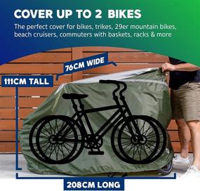 img 2 attached to 🚲 XL YardStash Bicycle Cover: Ideal for Beach Cruiser, 29er Mountain Bike, Electric Bike, Multiple Kids' Bikes with Baskets, Child Seats or Racks