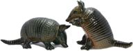 🦔 unique black armadillo ceramic salt and pepper shakers set - hand painted figurine home decor for dinner table - novelty gift idea, thank you gift for mom logo