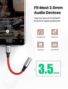 img 2 attached to 🔴 UGREEN USB C to 3.5mm Audio Adapter Braided Type C Male to Headphone Aux Jack Female Dongle HiFi DAC Cable Cord for Samsung Galaxy S21 Note20 Ultra S20 Pixel 5 4 XL iPad Pro Air - Red