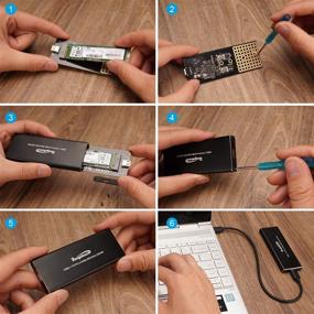 img 1 attached to 📁 Rongdeson (Enhanced Edition) Aluminum M.2 NVME SSD Enclosure Type-C USB 3.1 Gen 2 Speeds 10Gbps PCI-E M-Key Compatible with Sizes 2230/2242/2260/2280 for Samsung 960/970 EVO/PROWD NVME SSD, Black