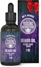 img 4 attached to 🧔 Natural Clary Sage Beard Oil Conditioner with Argan & Jojoba Oils - Promotes Beard Growth, Softens & Strengthens Beards and Mustaches for Men (1 Pack)