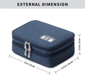 img 1 attached to 🔵 Mygreen Travel Cable Organizer Bag: Efficient Electronic Organizer for Hard Drives, Cables, Charger, Phone, USB, SD Card - Dark Blue