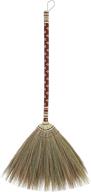 🧹 sn skennova asian straw broom witch broom undecorated wedding jumping broom with bamboo stick handheld size handle - hardwood & tile floor sweeper (dark brown) logo