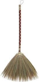 img 4 attached to 🧹 SN SKENNOVA Asian Straw Broom Witch Broom Undecorated Wedding Jumping Broom with Bamboo Stick Handheld Size Handle - Hardwood & Tile Floor Sweeper (Dark Brown)