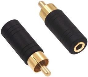 img 4 attached to 🔌 VCE 2-Pack Gold Plated 3.5mm Female Mono Jack to RCA Male Adapter