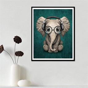 img 2 attached to 🎨 Enhance Your Home with MXJSUA DIY 5D Diamond Painting Full Square Drill Kits - 12x16In Lovely Elephant Art Craft for Stunning Wall Decor