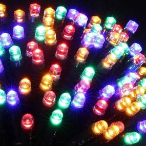 img 2 attached to 🏞️ Waterproof Solar Christmas Lights - 72ft 200 LED String Lights in 8 Modes for Outdoor Xmas Decorations, Multicolored Holiday Lighting Ideal for Trees, Gardens, Patios, Parties, Homes - Pack of 2