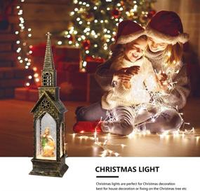 img 1 attached to 🎄 2 pcs Glittery Christmas Water Lantern with LED Lights - Perfect Indoor and Outdoor Holiday Home Decor for Bar, Living Room, Party (Batteries Not Included)