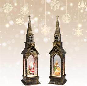 img 4 attached to 🎄 2 pcs Glittery Christmas Water Lantern with LED Lights - Perfect Indoor and Outdoor Holiday Home Decor for Bar, Living Room, Party (Batteries Not Included)
