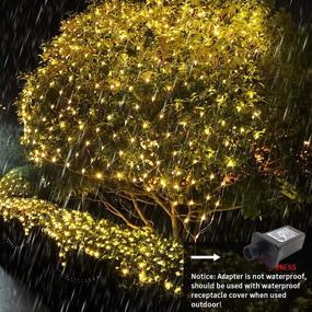 img 1 attached to 🎄 DBFAIRY 660LED Christmas Net Lights - Outdoor Mesh Lights Plug in 19.6 x 13.1 FT Fairy Bush Light Warm White Memory Built-in String Lights - Mains Powered with Remote, 8 Modes - Waterproof for Holiday Decor