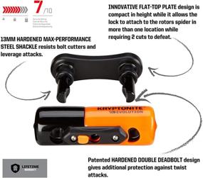 img 3 attached to 🔐 Kryptonite 003212 Evolution Compact Disc Lock: Orange, 13mm Hardened Max-Performance Steel Shackle with 3 Stainless Steel Keys