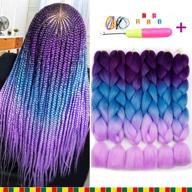 💜 6-piece ombre braiding hair bundle - purple to blue to pink synthetic hair for crochet braids - 100g kanekalon fiber - 24-inch jumbo braids hair extensions logo