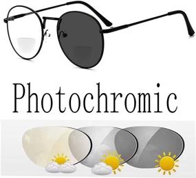 img 2 attached to 👓 Enhance Your Vision with Photochromic Gray Bifocal Reading Glasses: Transition Bifocal Sunglasses & Readers Eyeglasses