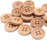 🧵 50pcs 15mm (3/5 inch) small natural wooden buttons for sewing crafts bulk – yahoga, ideal for children's sweaters logo