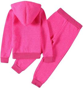 img 3 attached to 👚 Monvecle Girls Full Zip Hoodie Tracksuit Sweatshirt Top with Elastic Band Sweatpant Jogger Sets