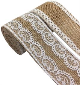 img 1 attached to 🎀 OZXCHIXU 5Pcs Burlap Ribbon Lace Roll with 30 Feet Jute Twine - Perfect for Wedding Decorations and DIY Crafts (2.2 Yards per Roll)