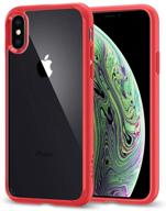 spigen ultra hybrid, разработанный для apple iphone xs (2018) / разработанный для apple iphone x (2017) - красный логотип