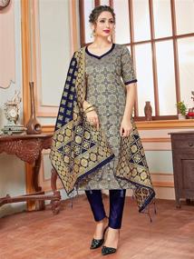 img 2 attached to Premium Pakistani Banarasi Stitched Dupatta for Women's Dresses - Ready-to-Wear Fashion