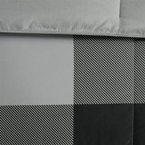 img 2 attached to Modern All-Season Grey/Black Plaid Comforter Set - Madison Park Essentials