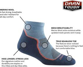 img 2 attached to 🧦 Durable & Comfy (1987) Women's Lightweight Cushioned 1/4 Hiking & Trekking Sock by Darn Tough