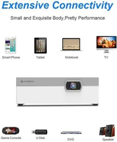 img 1 attached to 📽️ Amoowa Mini Projector: Portable WiFi Video Projector with 200 ANSI Lumen Pocket Cinema and Multiple Device Support for Home & Outdoor Use – HDMI, USB & Touchpad Control Included