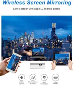 img 2 attached to 📽️ Amoowa Мини-проектор: Портативный WiFi видеопроектор с яркостью 200 ANSI Люмен и поддержкой нескольких устройств для использования дома и на открытом воздухе - HDMI, USB и управление сенсорной панелью включены.